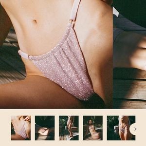 NWT pink shimmery bikini bottoms, size S